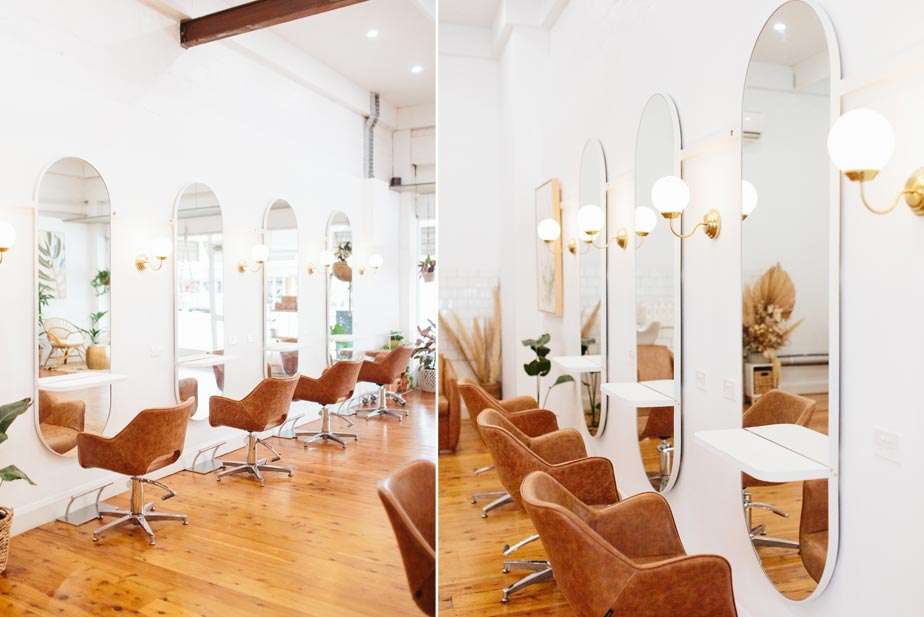 Minimalist White salon interior