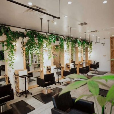 Metallic Shine salon interior